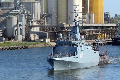 ORP Albatros mine hunter on sea trials